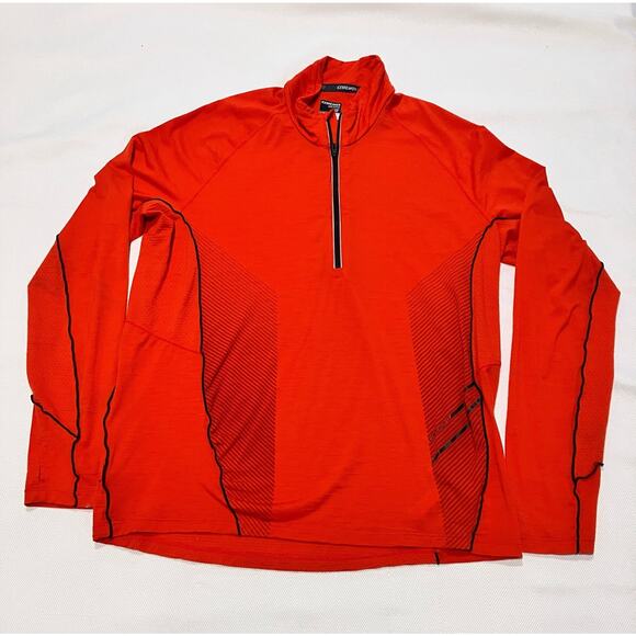 Icebreaker GT Merino Base Layer Wool Long Sleeve Half Zip Red Shirt Size L - Picture 1 of 12
